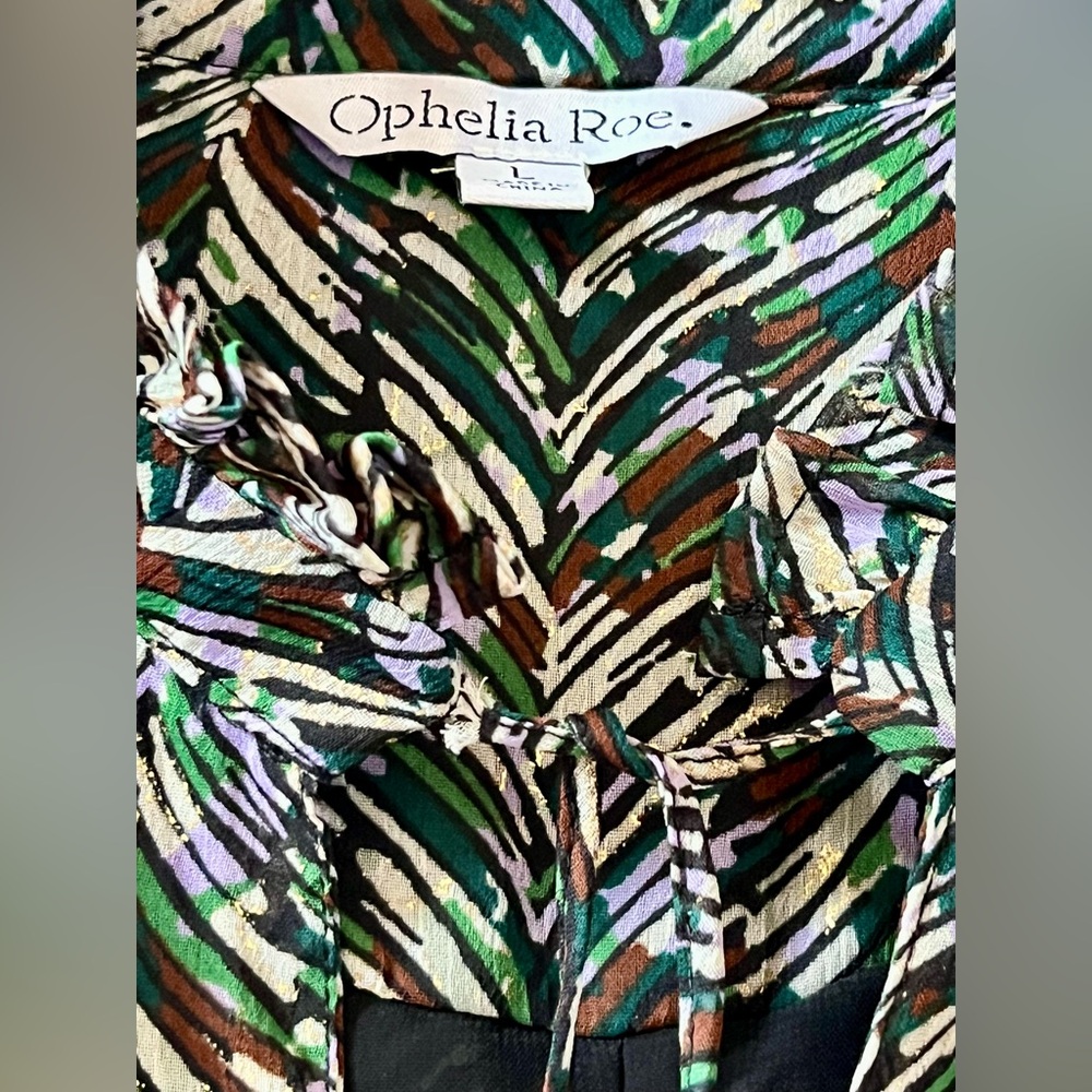 Stylish Patterned Blouse by Ophelia Roe Size L - Picture 4 of 12